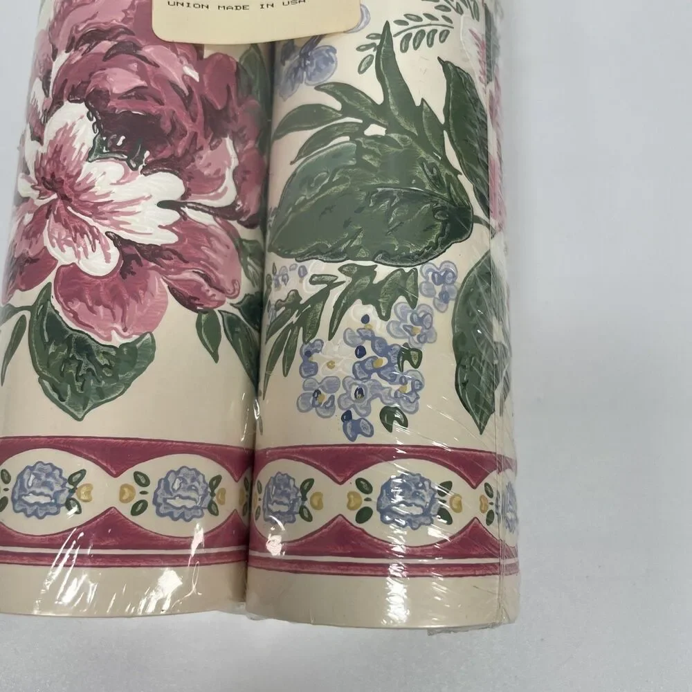 Vintage '96 Flower Boarder Wallpaper Border 10 Yards Hopewell 738-5495 0018 USA